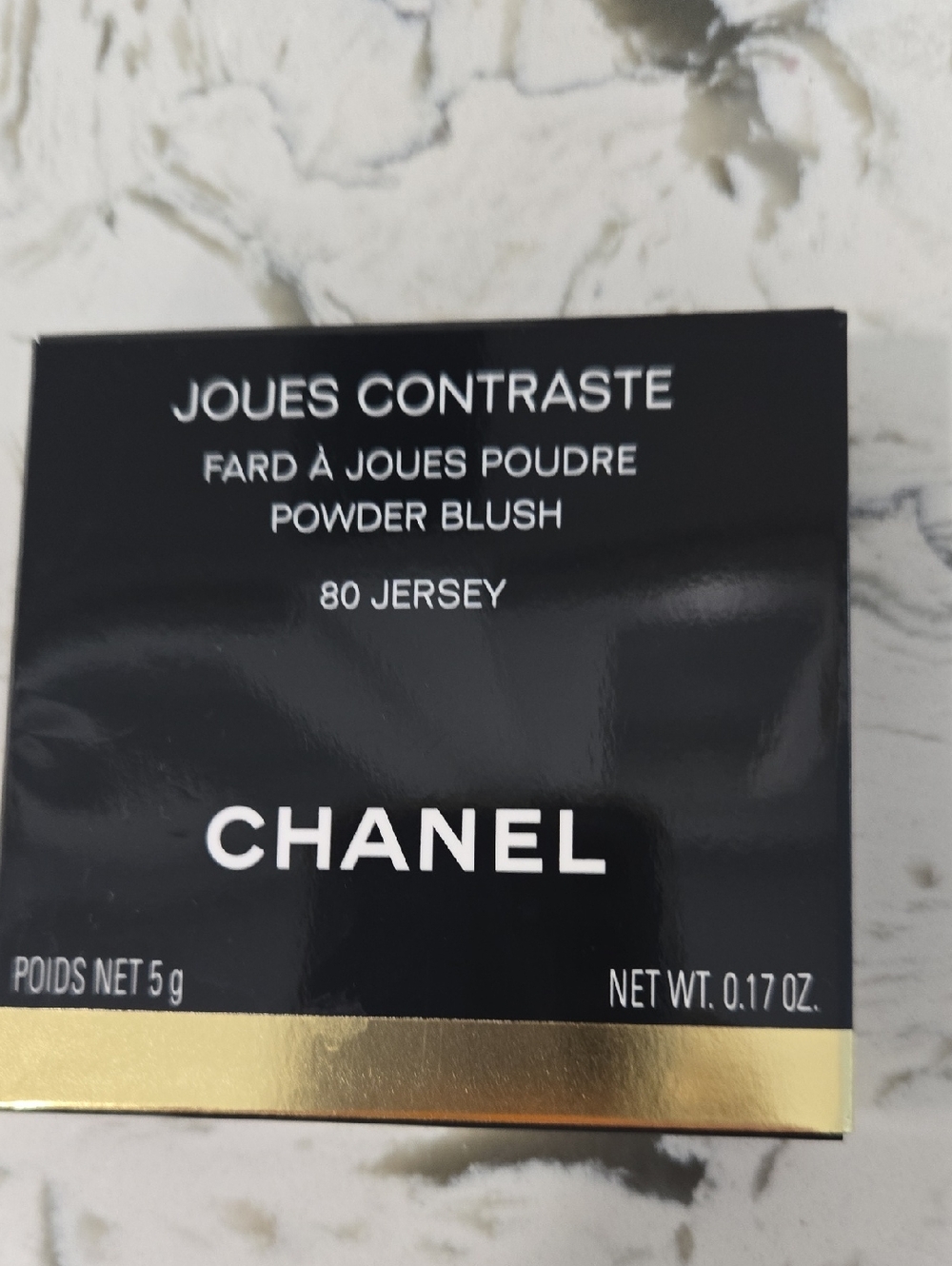 CHANEL Joues Contraste Powder Blush 80 Jersey - Black & Gold Packaging